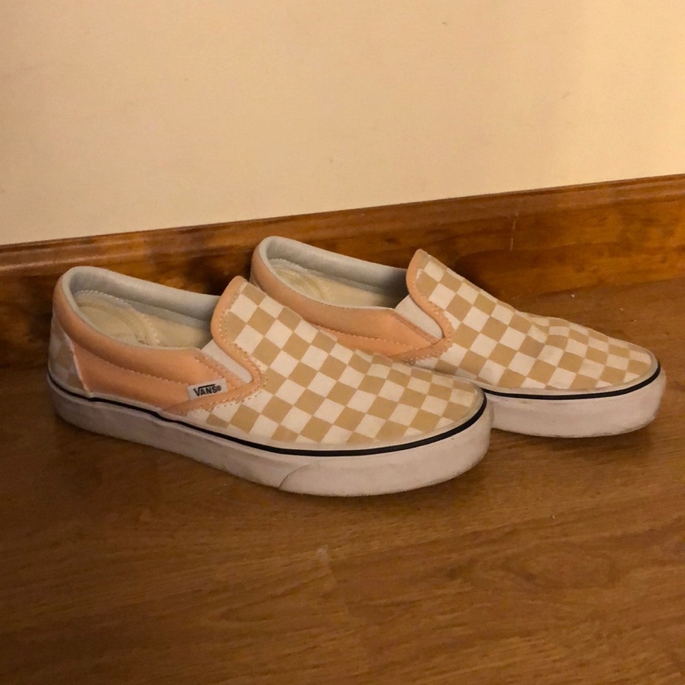 Peach Checkerboard Vans